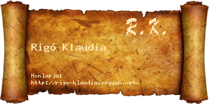 Rigó Klaudia névjegykártya